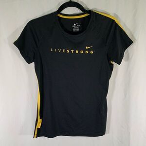 Livestrong Shirt Women's XS Black Graphic Print Short Sleeve Crew Neck Top